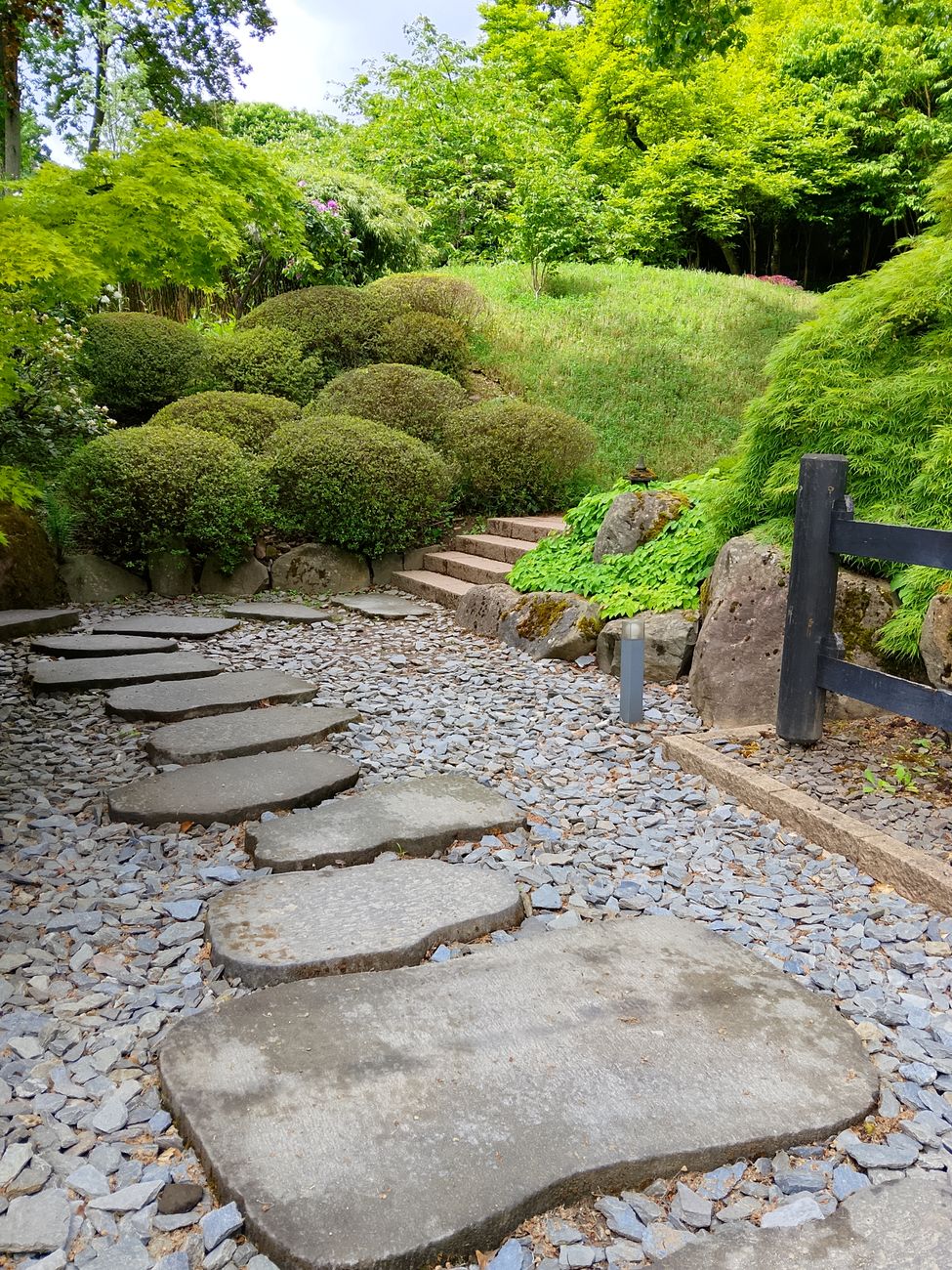 Japanese zen garden stone path