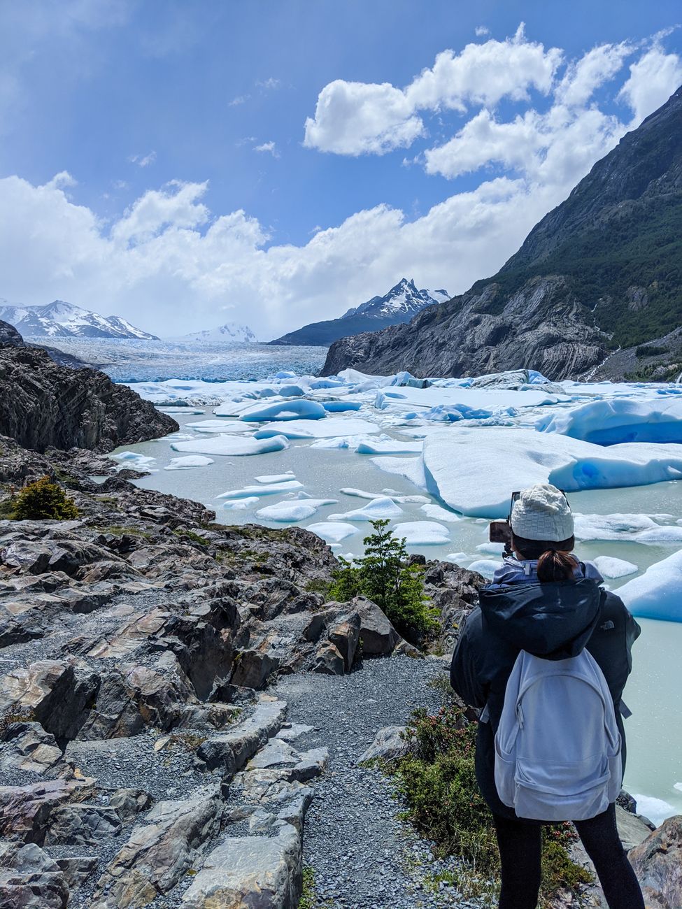 Patagonia dramatic glacier mountain lake